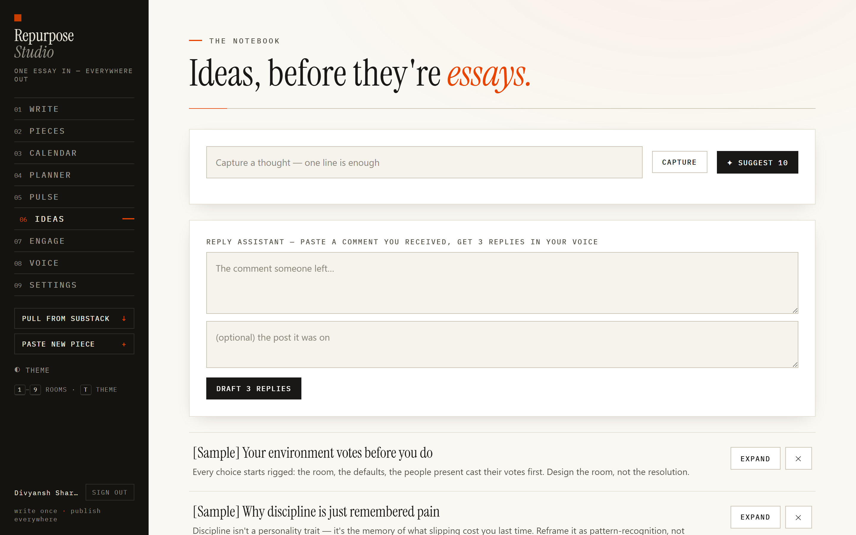 Repurpose Studio — Ideas