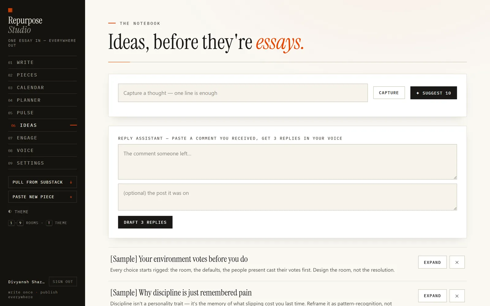 Repurpose Studio: Ideas