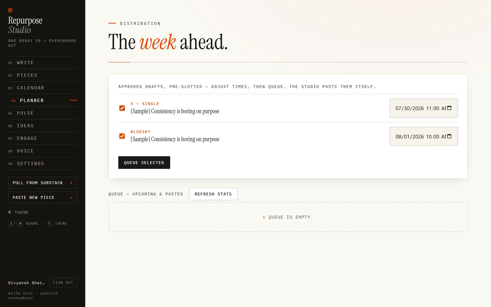 Repurpose Studio: Planner