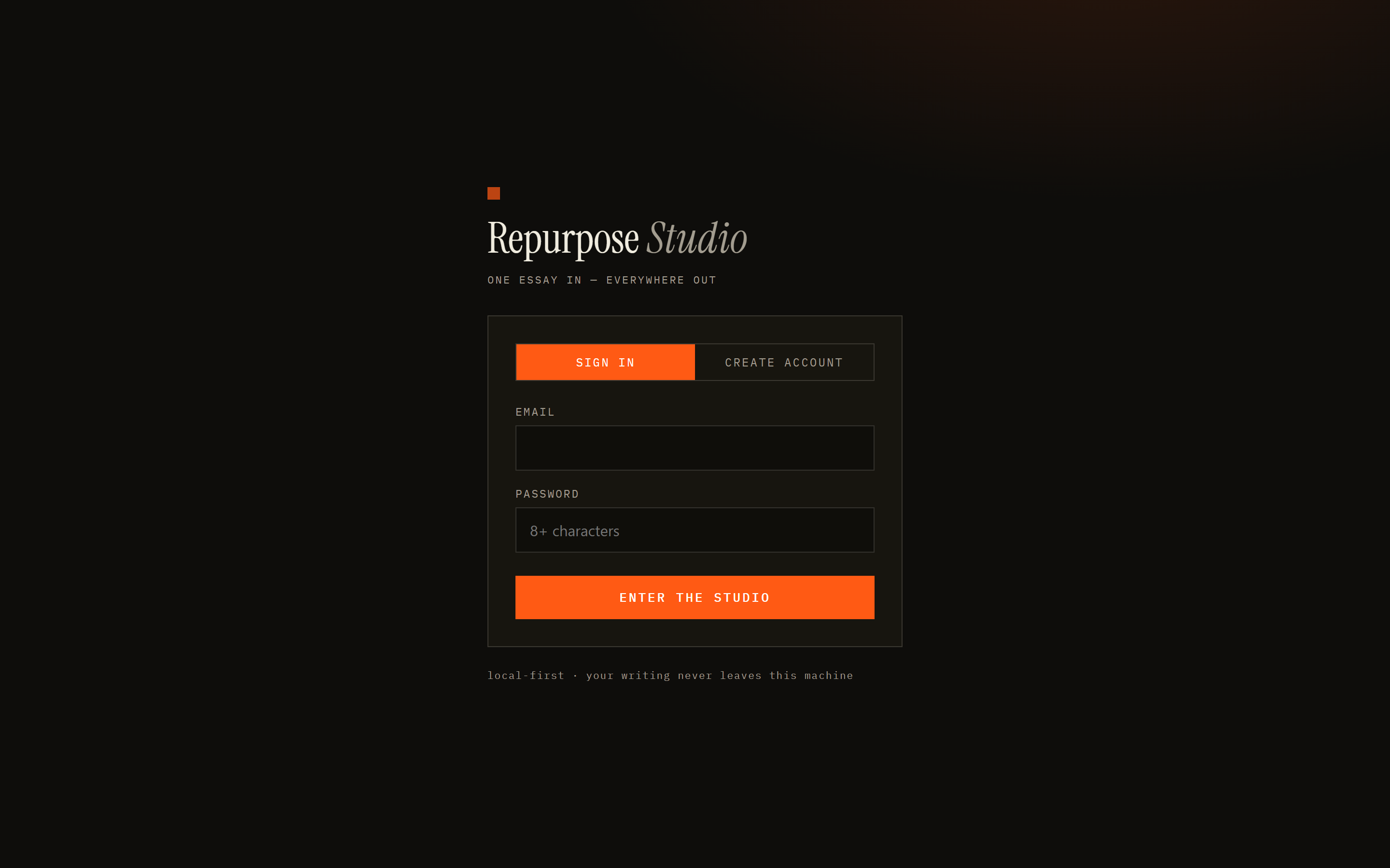 Repurpose Studio — Signin