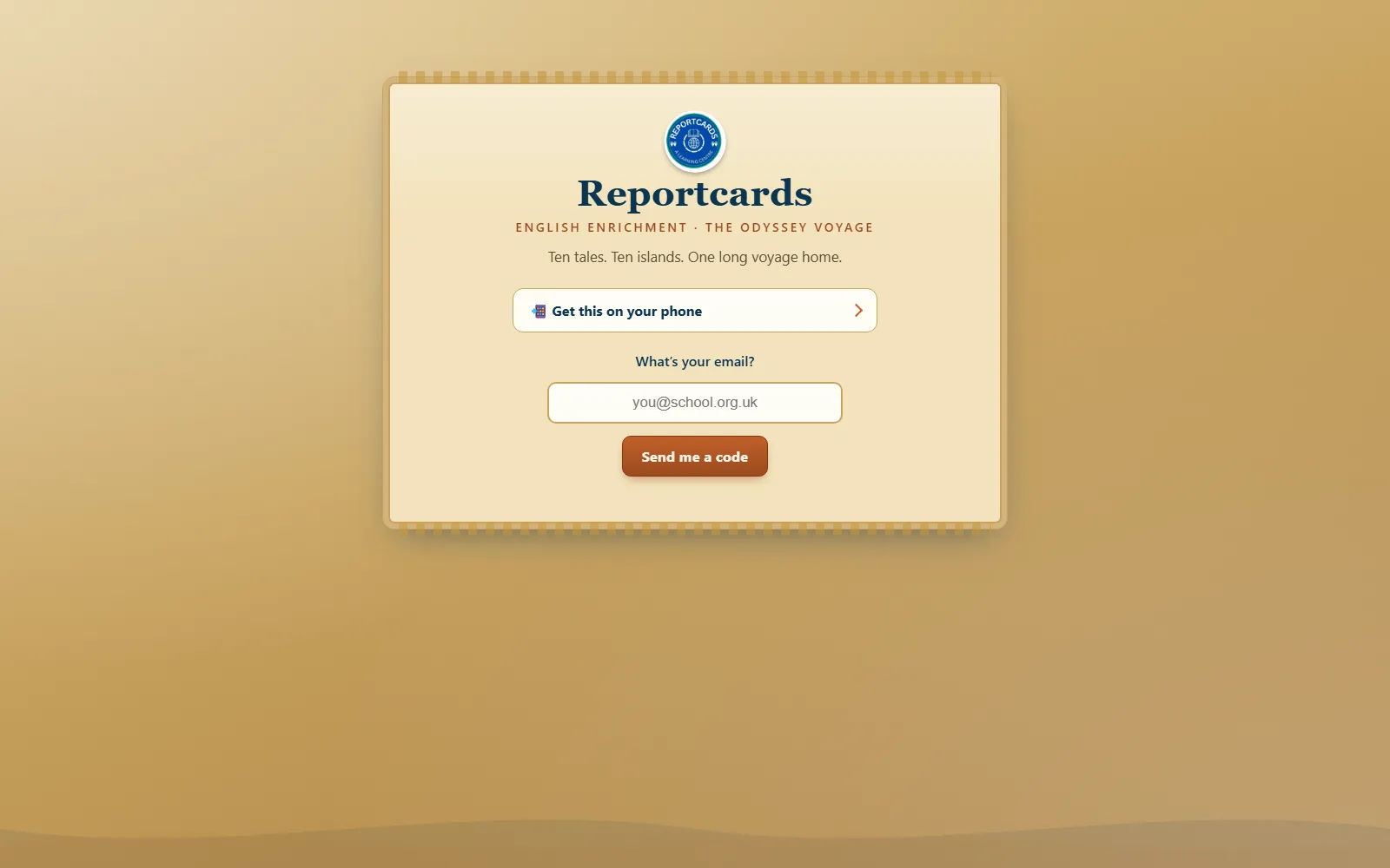 Reportcards - The separate Odyssey English enrichment app.