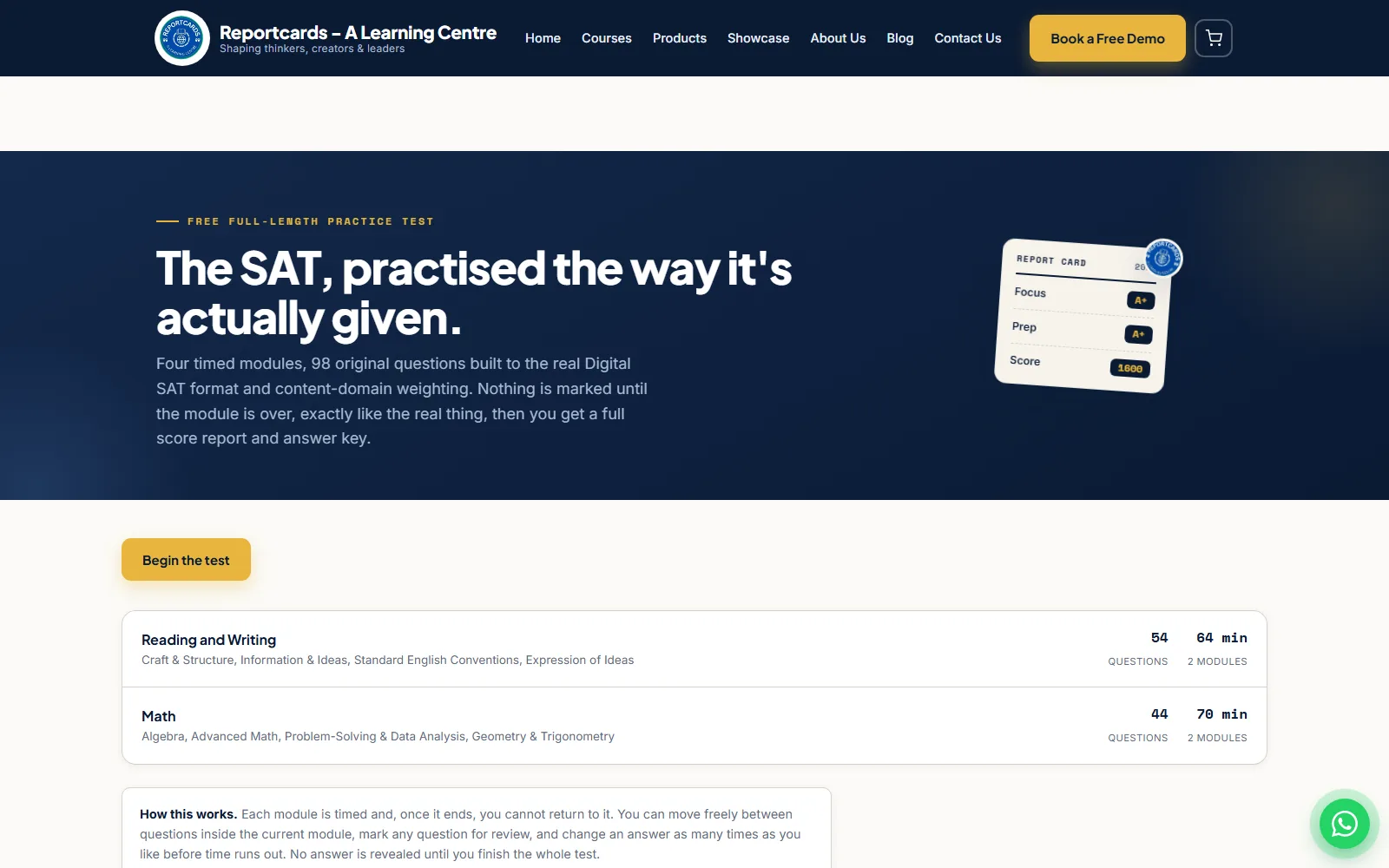 Reportcards - Browser-based practice tests on Reportcards.